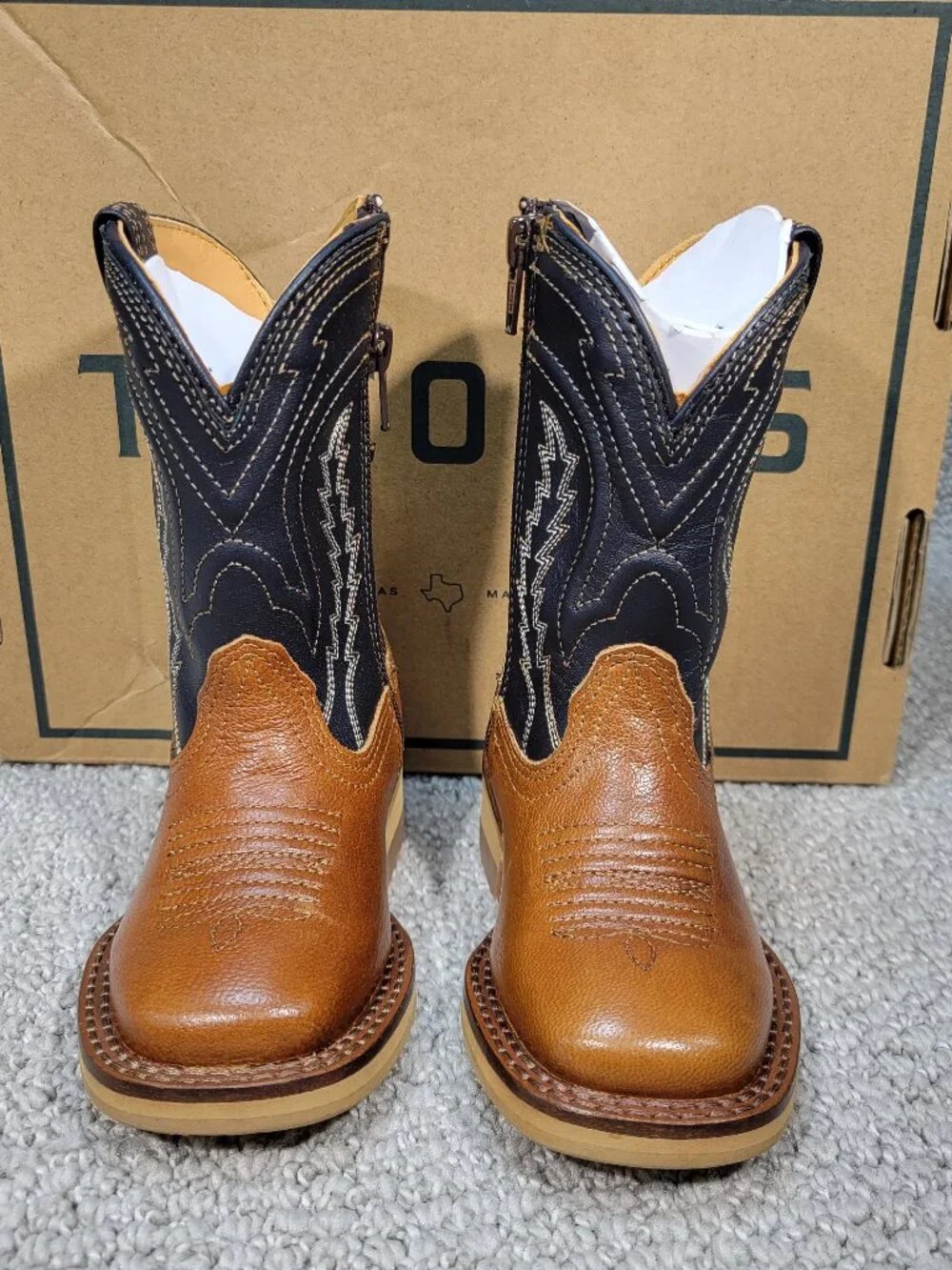 Teccovas The Doc Toddler Boy's Size 5C B Tan Goat Cowboy Boot